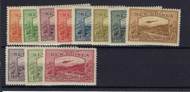 Image of New Guinea SG 212/22 VLMM British Commonwealth Stamp